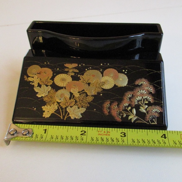 Black Lacquerware desk business card holder - Picture 8 of 10